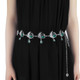 40" Peacock Design Diamante Rhinestone Waist Chain Belts for Women Fashion Accessory - Silver Green Pink